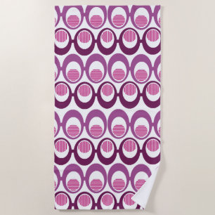 Purple Oval Strings Beach Towel