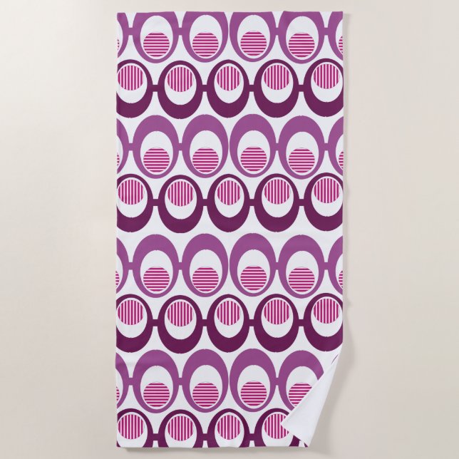 Purple Oval Strings Beach Towel (Front)