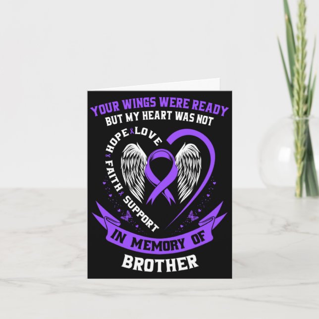 Purple overdose awareness day items in memory of b card (Front)