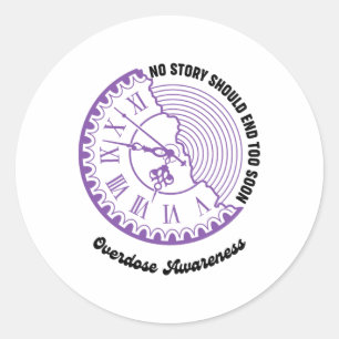 Purple Overdose Awareness No Story Should End Too Classic Round Sticker