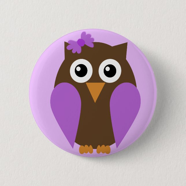 Purple Owl & A Bow Button (Front)