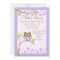 Purple Owl Baby Shower Invitation