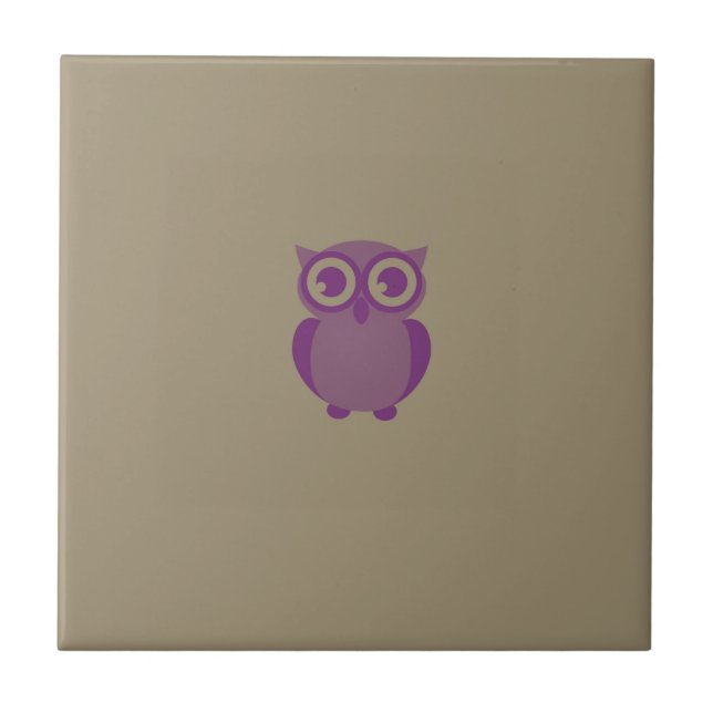 Purple Owl Ceramic Tile (Front)