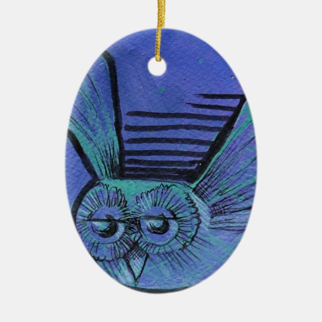 Purple Owl                                         Ceramic Tree Decoration (Front)