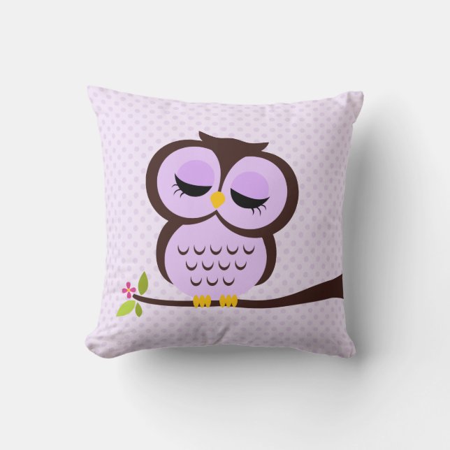 Purple Owl Cushion (Front)