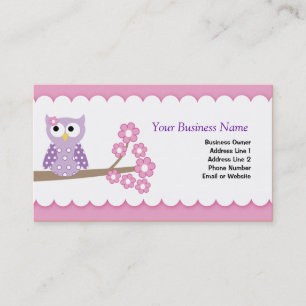 Purple Owl Customisable Business Card Template
