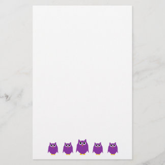 Purple Owl Design Stationery