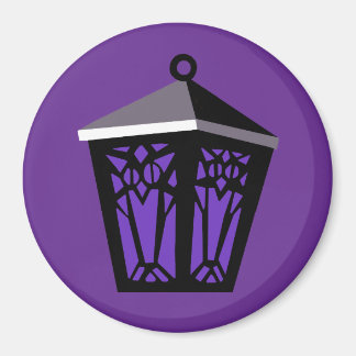 Purple Owl Lantern Magnet