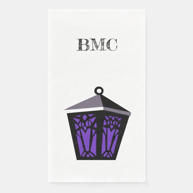Purple Owl Lantern Napkins (Front)