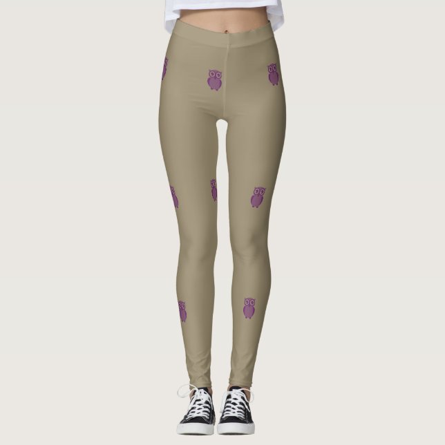 Purple Owl Leggings (Front)