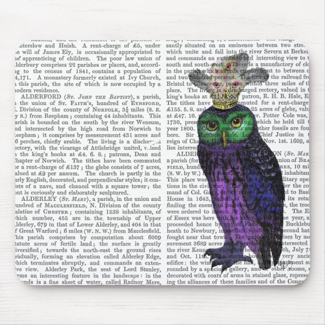 Purple Owl Mouse Mat (Front)