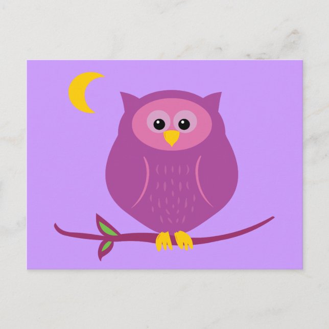 Purple Owl Postcard (Front)