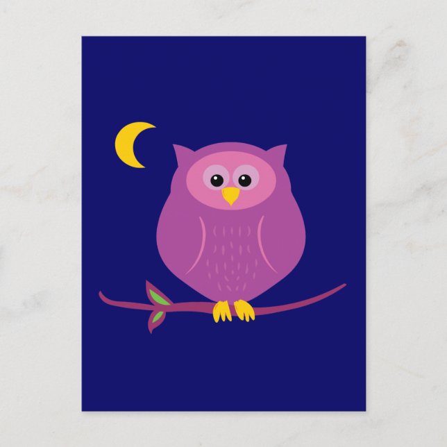 Purple Owl Postcard (Front)
