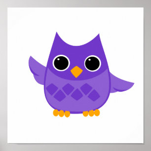 Purple Owl Poster