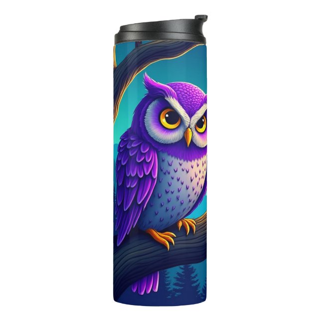 Purple Owl Thermal Tumbler (Rotated Left)
