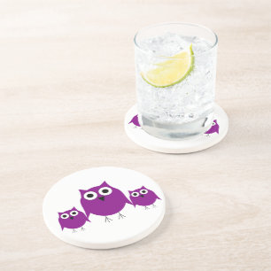 Purple Owls Coaster