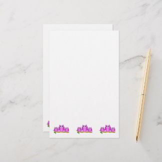 Purple Owls Design Stationery