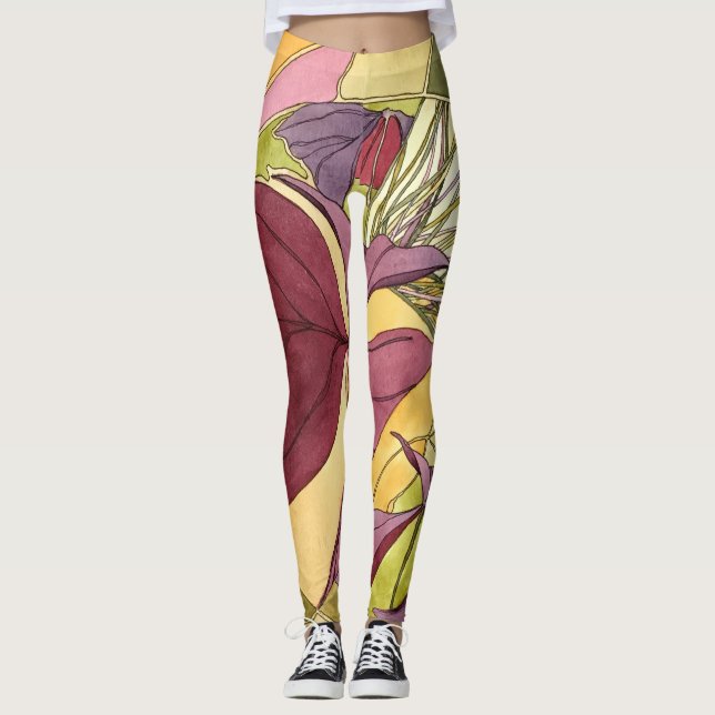 Purple Oxalis Leggings (Front)