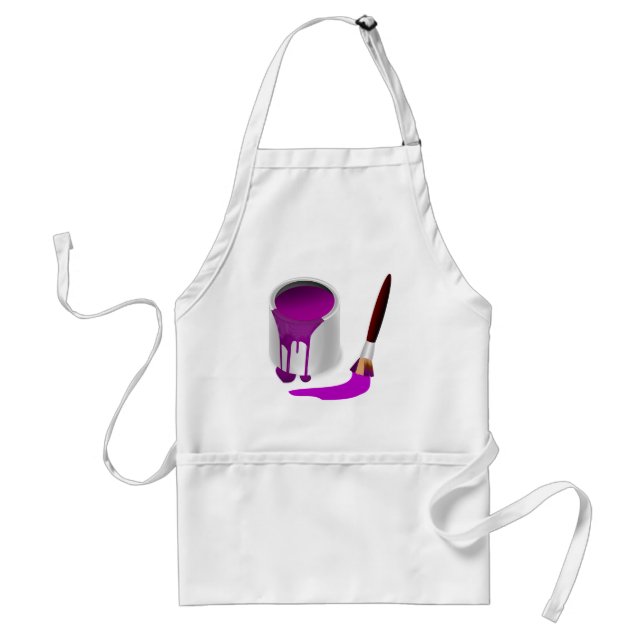 PURPLE PAINT AND PAINTBRUSH: CREATIVE DESIGN STANDARD APRON (Front)