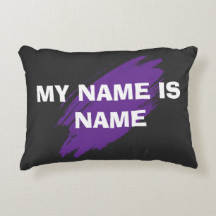 Purple paint custom text decorative cushion