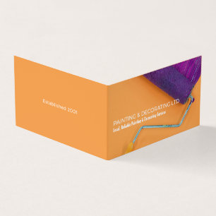 Purple Paint Roller, Painter & Decorator Photo Business Card