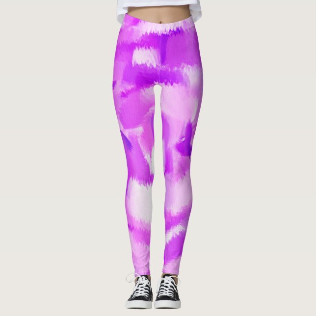 Purple Paint Splatter #3 Leggings (Front)