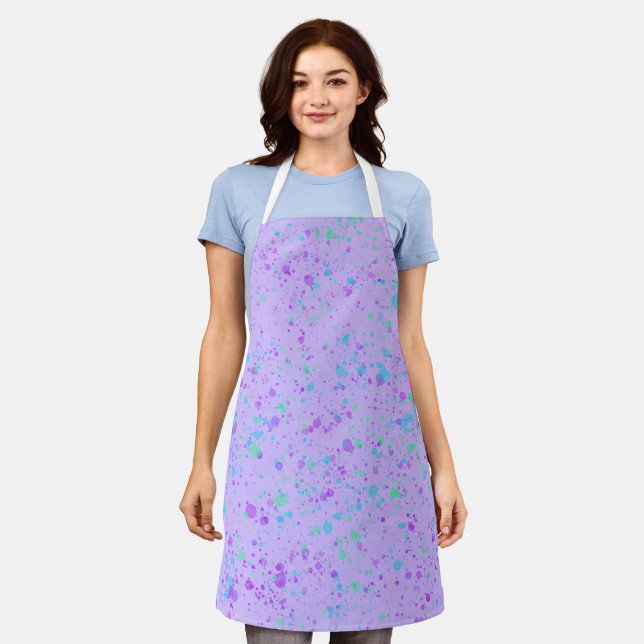 Purple Paint Splatter Kitchen or Art Apron (Worn)