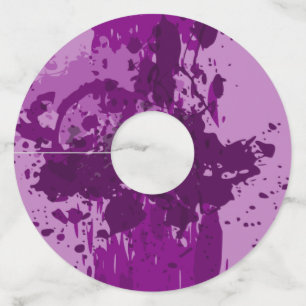Purple Paint Splatter - Party Supplies - Wine Glass Tag