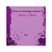 Purple Paint Splatter - Words of Marriage Wisdom -