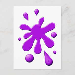 Purple Paint Splodge Postcard