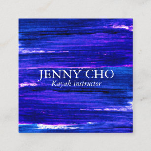 Purple paint stripe hand painted square business card