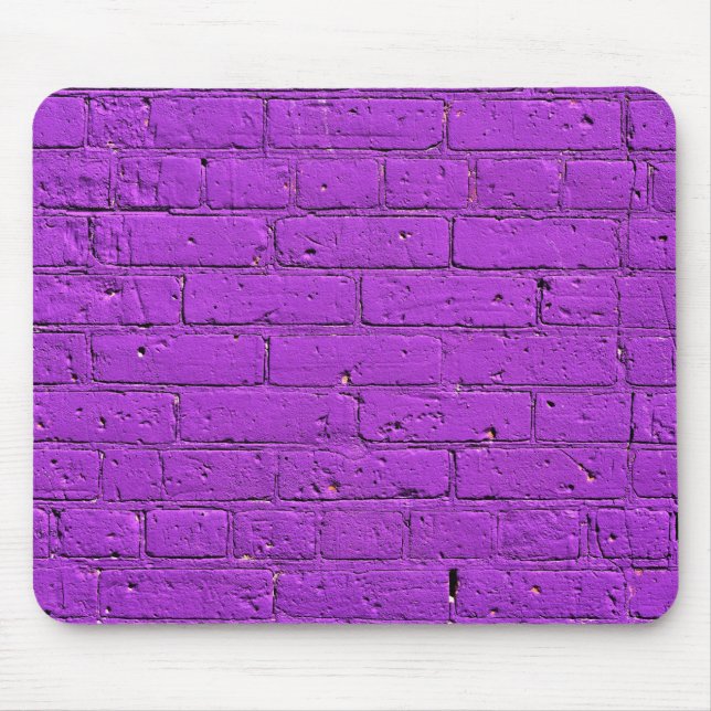 Purple Painted Brick Wall Mouse Mat (Front)