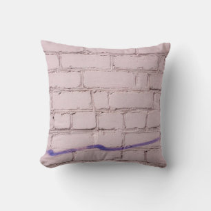 PURPLE PAINTING ON WHITE BRICK CUSHION