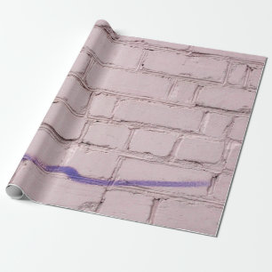 PURPLE PAINTING ON WHITE BRICK WRAPPING PAPER
