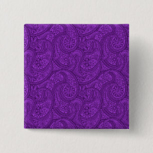 Purple Paisley 15 Cm Square Badge