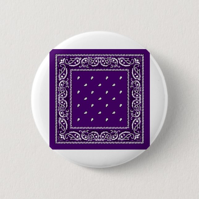 Purple Paisley Bandanna 6 Cm Round Badge (Front)