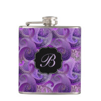 Purple Paisley Damask Pattern with Monogram