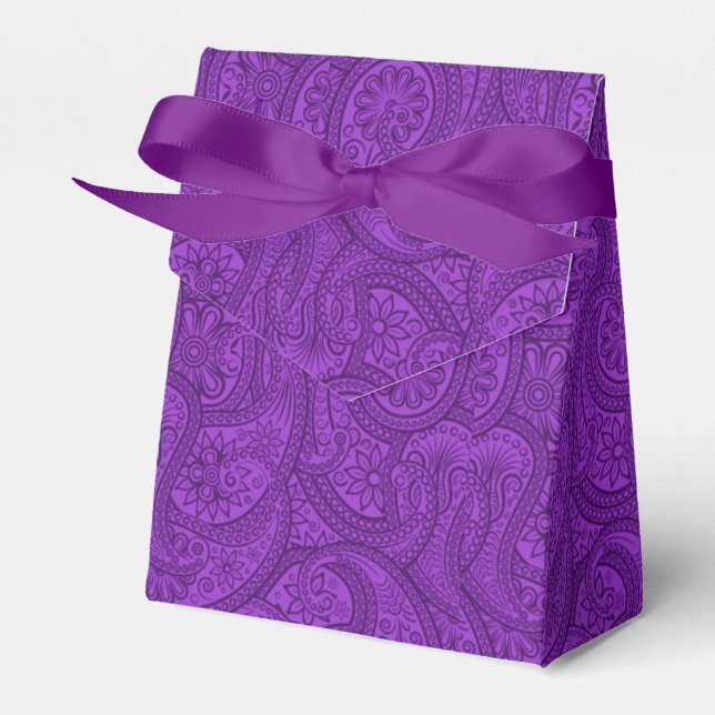 Purple Paisley Favour Box (Front Side)