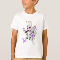 Purple Paisley Fox Kids T-Shirt