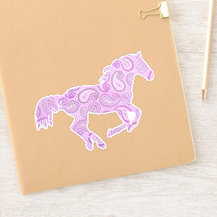 Purple Paisley Galloping Horse