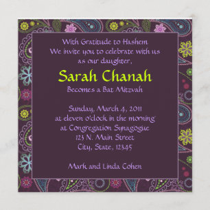 Purple Paisley Invitation