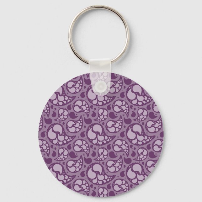 Purple Paisley Key Ring (Front)