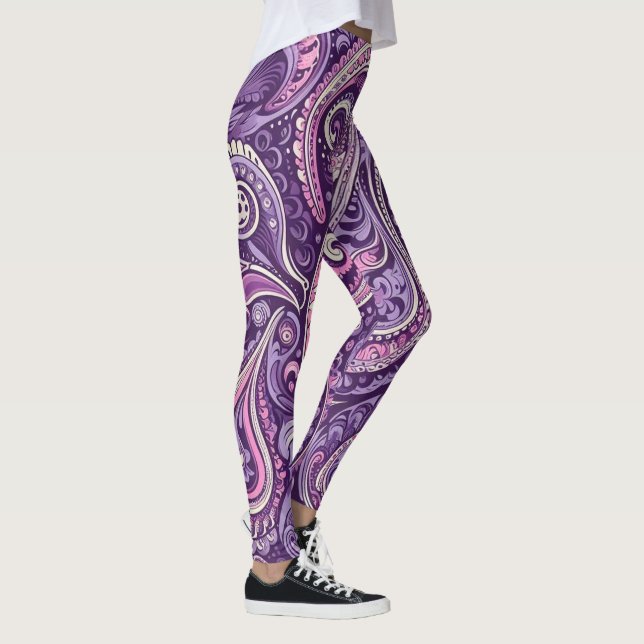 Purple Paisley  Leggings (Right)