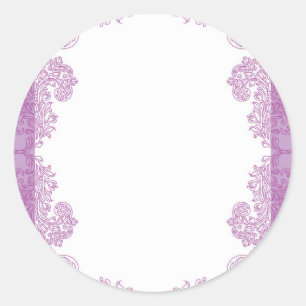 Purple Paisley middle eastern invitation Template Classic Round Sticker