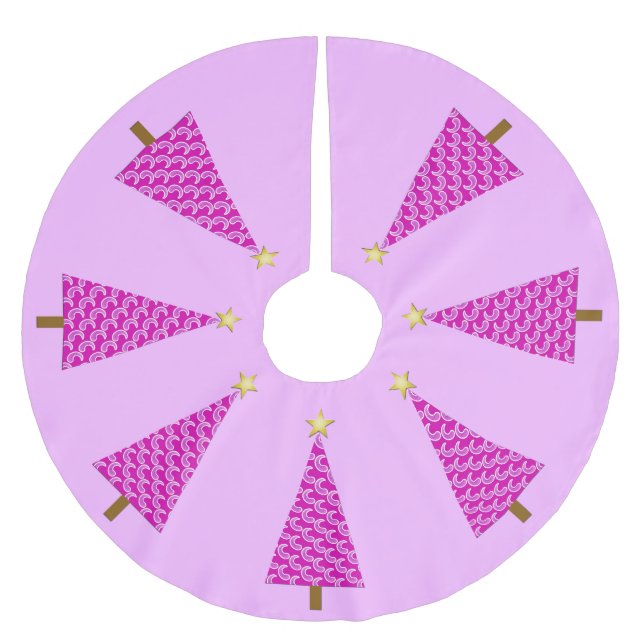 Purple paisley modern Christmas tree Brushed Polyester Tree Skirt (Front)