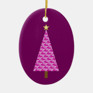 Purple paisley modern Christmas tree Ceramic Tree Decoration