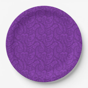 Purple Paisley Paper Plate
