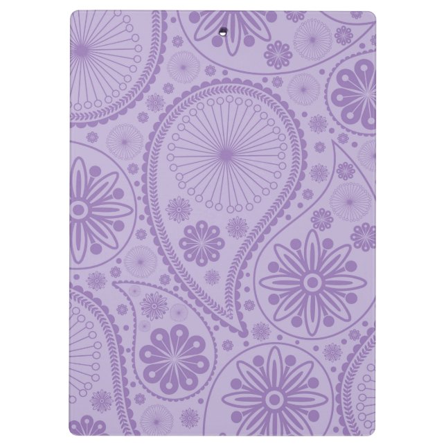 Purple paisley pattern clipboard (Back)