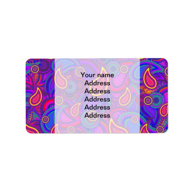 Purple Paisley Pattern Label (Front)