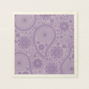 Purple paisley pattern napkin